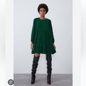 Zara Voluminous Texture Trapeze Dress